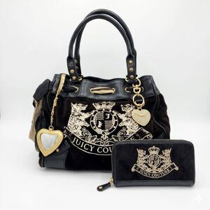 Vintage Juicy Couture USA Pink Tag Daydreamer Bag Wallet Set Scottie Dog Y2K